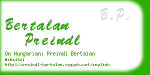 bertalan preindl business card